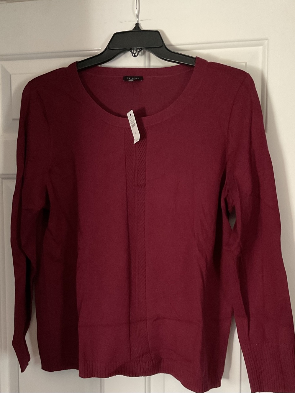 Talbots Wine Cotton Crewneck Sweater